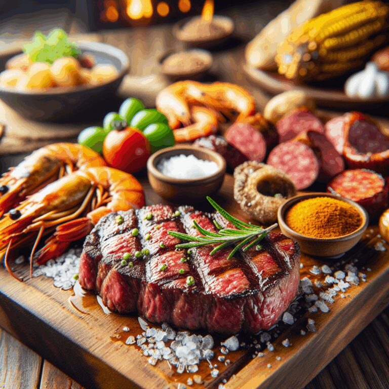 Bife de Chorizo Uruguaio com Sal Parrilla e Frutos do Mar