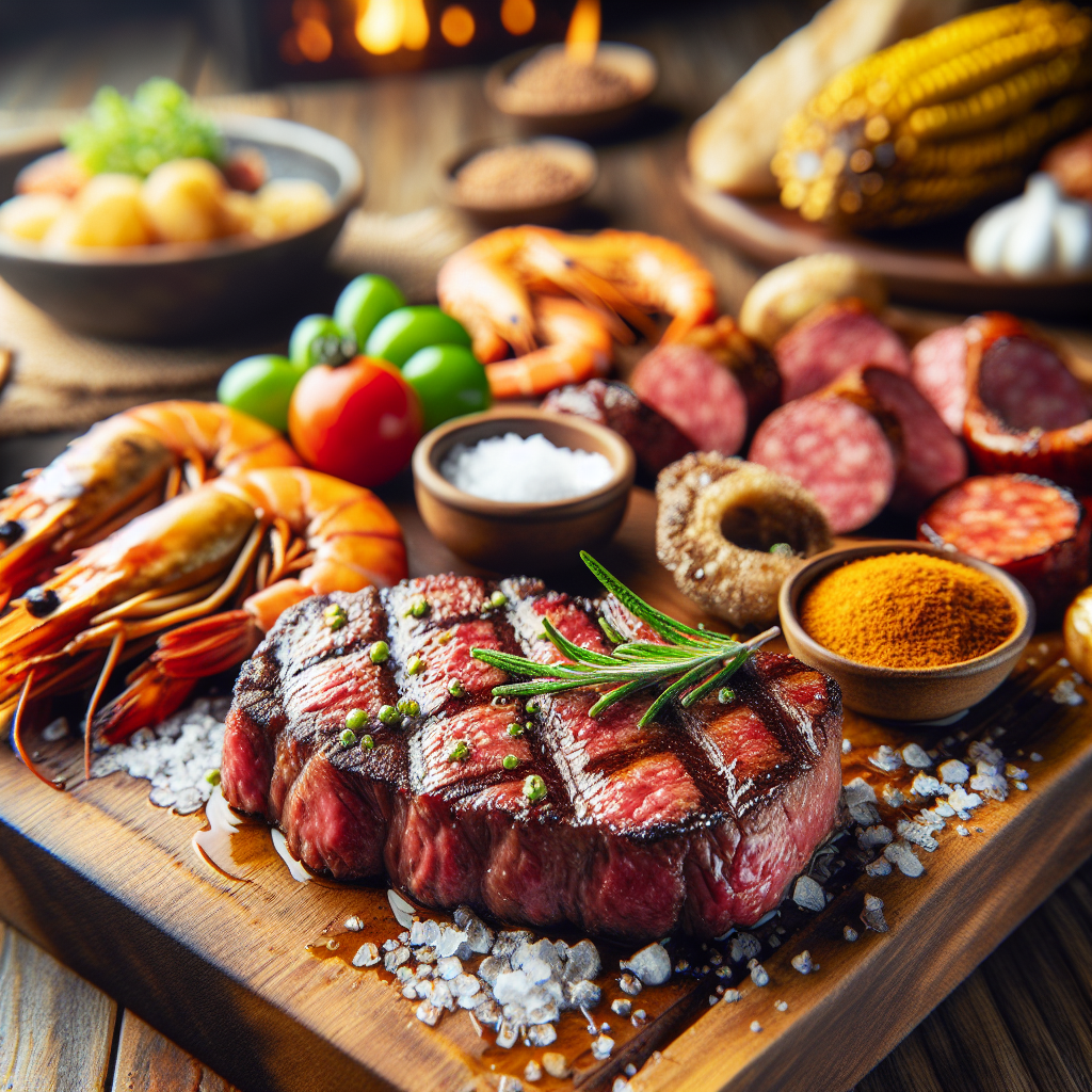 Bife de Chorizo Uruguaio com Sal Parrilla e Frutos do Mar