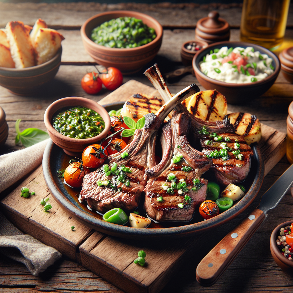 Paleta de Cordeiro Grelhada com Chimichurri Argentino