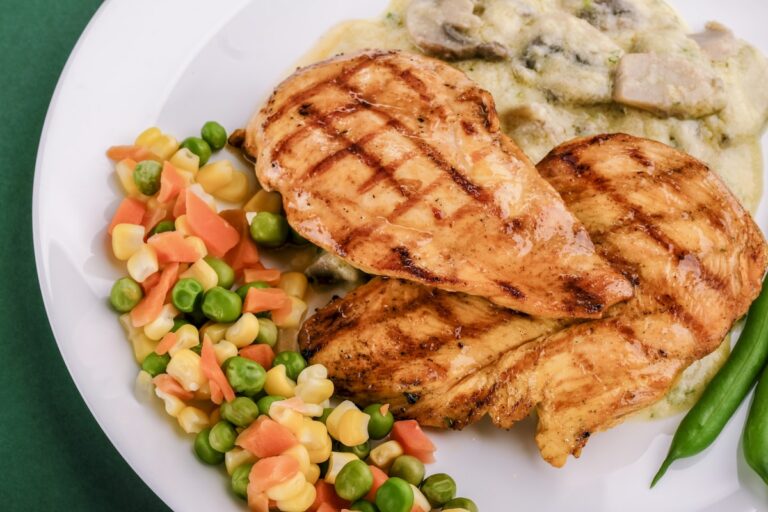 Coração de Frango Grelhado com Influências de Frutos do Mar